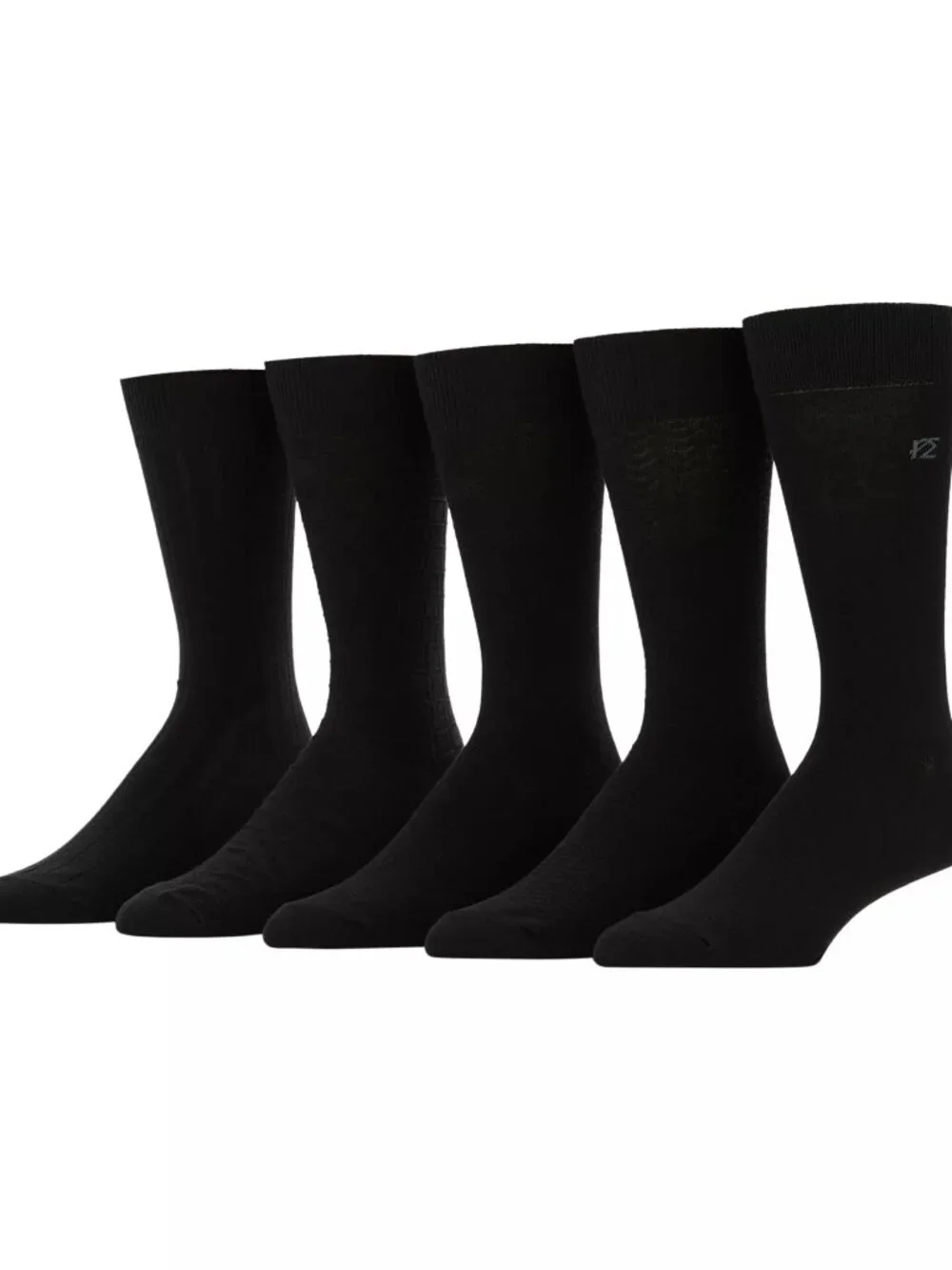 Perry Ellis Portfolio Men's 5-Pack Dress Socks Black Shoe Size 7-11 NWT